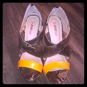 Women’s orange Andaman wedges